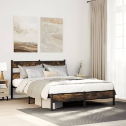 Cadre de lit sans matelas chêne fumé 107x203 cm bois ingénierie 