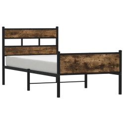 Cadre de lit sans matelas chêne fumé 107x203 cm bois ingénierie 