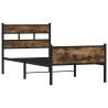 Cadre de lit sans matelas chêne fumé 107x203 cm bois ingénierie 