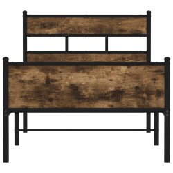 Cadre de lit sans matelas chêne fumé 107x203 cm bois ingénierie 