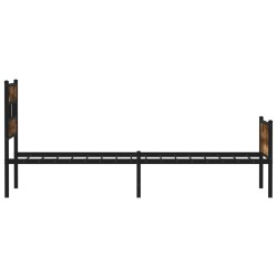 Cadre de lit sans matelas chêne fumé 107x203 cm bois ingénierie 