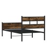 Cadre de lit sans matelas chêne fumé 107x203 cm bois ingénierie 