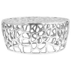 Table basse Aluminium moulé 70x30 cm Argenté 