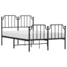 Cadre de lit métal sans matelas avec pied de lit noir 120x190cm 