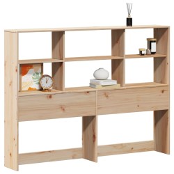 Tête de lit avec rangement 120 cm bois massif de pin 