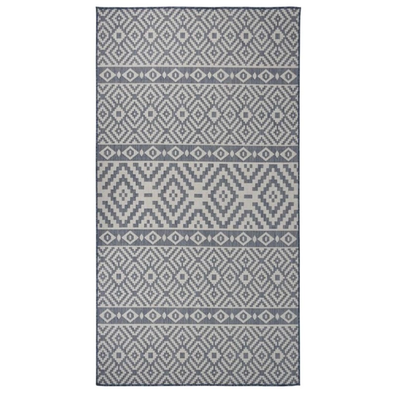 Tapis à tissage plat d'extérieur 80x150 cm Rayures bleues Tapis à tissage plat d'extérieur 80x150 cm Rayures bleues