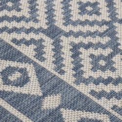 Tapis à tissage plat d'extérieur 80x150 cm Rayures bleues 
