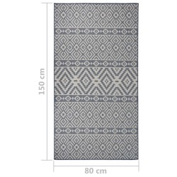 Tapis à tissage plat d'extérieur 80x150 cm Rayures bleues 