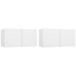 Meubles TV suspendus 2 pcs Blanc 60x30x30 cm 