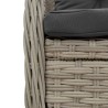 Ensemble à manger de jardin 3pcs coussins gris clair poly rotin 