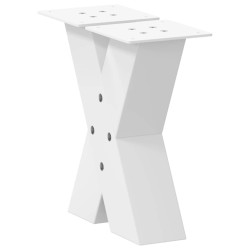 Pieds de table basse en forme de X, 2 pièces, blanc, 40 x (30-31) cm, acier 