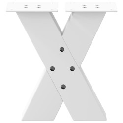 Pieds de table basse en forme de X, 2 pièces, blanc, 40 x (30-31) cm, acier 