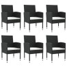 Ensemble à manger de jardin 7 pcs noir résine tressée et acier 