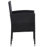 Ensemble à manger de jardin 7 pcs noir résine tressée et acier 