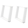 Pieds de table basse en U 2 pièces Blanc 60 x (42-43) cm Acier 