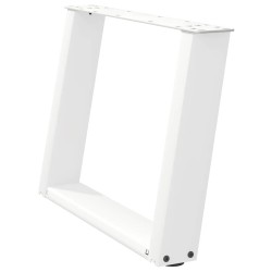 Pieds de table basse en U 2 pièces Blanc 60 x (42-43) cm Acier 