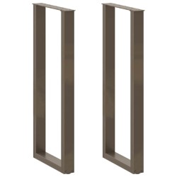 Pieds de table de bar en forme de U, 2 pièces, acier naturel, 50 x (110-111) cm 