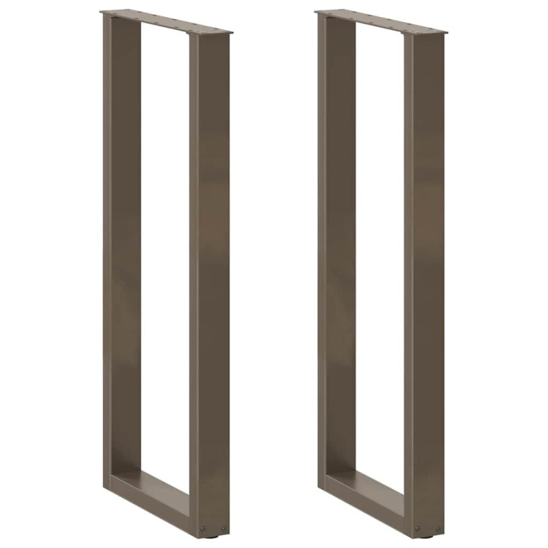 Pieds de table de bar en forme de U, 2 pièces, acier naturel, 50 x (110-111) cm 