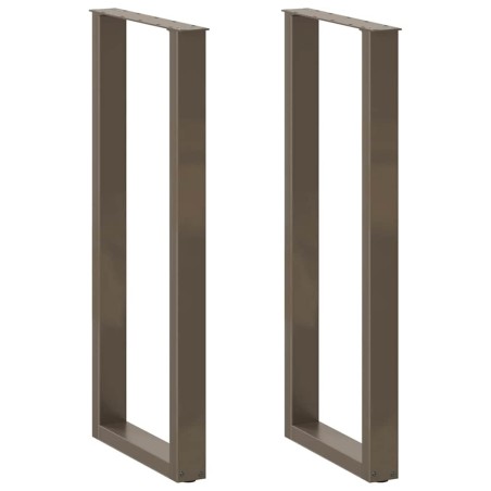 Pieds de table de bar en forme de U, 2 pièces, acier naturel, 50 x (110-111) cm 