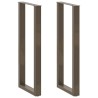 Pieds de table de bar en forme de U, 2 pièces, acier naturel, 50 x (110-111) cm 