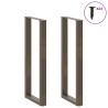 Pieds de table de bar en forme de U, 2 pièces, acier naturel, 50 x (110-111) cm 