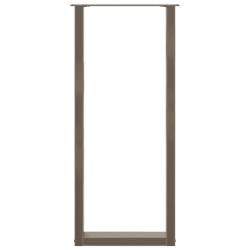 Pieds de table de bar en forme de U, 2 pièces, acier naturel, 50 x (110-111) cm 