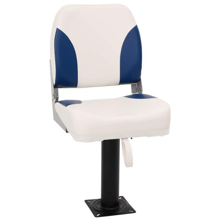 Ensemble de sièges de bateau pliables 2 pcs bleu et blanc 