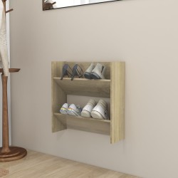 Armoire à chaussures murale Chêne Sonoma 60x18x60 cm Aggloméré 