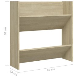 Armoire à chaussures murale Chêne Sonoma 60x18x60 cm Aggloméré 