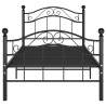 Cadre de lit sans matelas noir métal 100x200 cm 