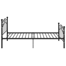Cadre de lit sans matelas noir métal 100x200 cm 