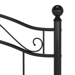 Cadre de lit sans matelas noir métal 100x200 cm 