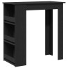 Table de bar avec étagère de rangement chêne noir 