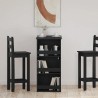 Table de bar avec étagère de rangement chêne noir 
