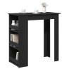 Table de bar avec étagère de rangement chêne noir 