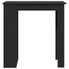 Table de bar avec étagère de rangement chêne noir 