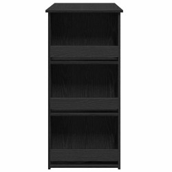 Table de bar avec étagère de rangement chêne noir 