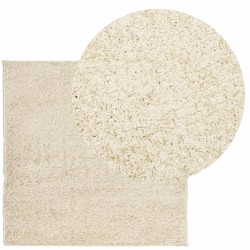 Tapis shaggy PAMPLONA poils longs moderne doré 120x120 cm 