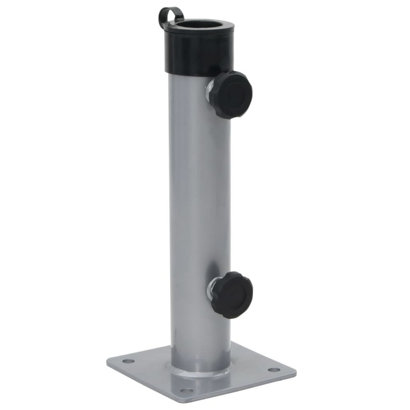 Base de parasol pour mât Ø38/48 mm argenté acier 