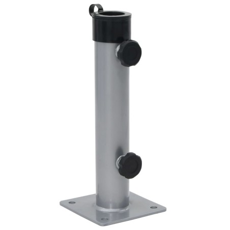 Base de parasol pour mât Ø38/48 mm argenté acier 