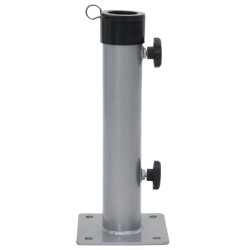 Base de parasol pour mât Ø38/48 mm argenté acier 