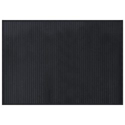 Tapis rectangulaire noir 70x100 cm bambou 