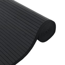 Tapis rectangulaire noir 70x100 cm bambou 