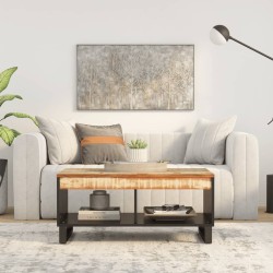 Table basse 90x50x40 cm bois de récupération massif 