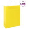 Sacs en papier 250 pcs avec poignées jaune 32x12x42 cm 
