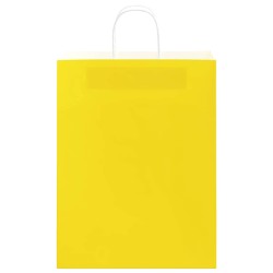 Sacs en papier 250 pcs avec poignées jaune 32x12x42 cm 
