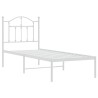 Cadre de lit métal sans matelas avec tête de lit blanc 75x190cm 