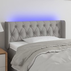 Tête de lit à LED gris clair 103x16x78/88 cm tissu 