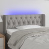 Tête de lit à LED gris clair 103x16x78/88 cm tissu 