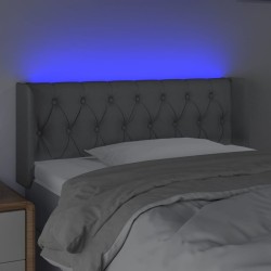 Tête de lit à LED gris clair 103x16x78/88 cm tissu 